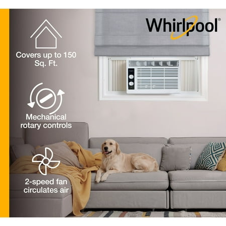 Whirlpool - 150 Sq. Ft 5,000 BTU Window Air Conditioner - White