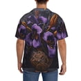 thumbnail image 3 of Lsque Ornate Purple Floral Vase print Men's Cuban Collar Short Sleeve Shirt Summer Beachwear Casual Button Down Fashionable Vacation Leisure Shirt-X-Large, 3 of 7