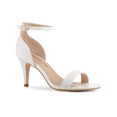 thumbnail image 1 of BLISSFUL STEP Sandales à Talons Aiguilles à Brides Pailletées pour Femmes Blanches (Taille 10), 1 of 7