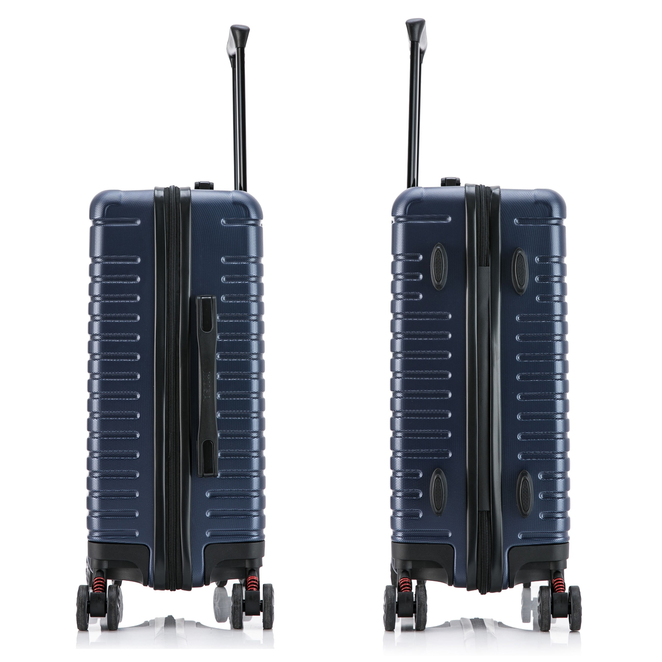 InUSA Deep 20" Hardside Lightweight Luggage with Spinner Wheels, Handle Studs, Trolley, Blue