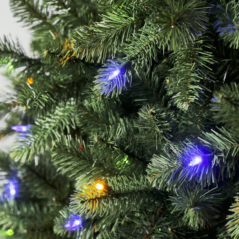 ASSTD NATIONAL BRAND 7.5' Pre-Lit Medium Iridescent Pine Artificial Christmas  Tree - Multi-Color LED Lights