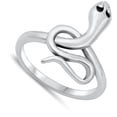 thumbnail image 4 of Vintage Oxidized Snake Promise Ring .925 Sterling Silver Band Jewelry Female Male Unisex Size 5, 4 of 4