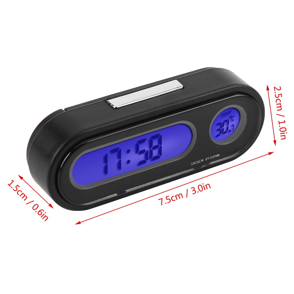 TLfyajJ Thermomètre pour Voiture Lumineux ， Horloge électronique de Voiture Double température à lintérieur et à lextérieur de lauto 