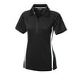 thumbnail image 5 of Sport-Tek Ladies PosiCharge Micro Mesh Colorblock Polo-L (Black/ White), 5 of 6