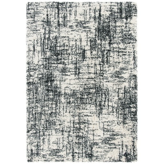 SAFAVIEH Hudson Shag Jada Abstract Area Rug, Ivory/Dark Grey, 4' x 6'