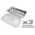 thumbnail image 4 of NutriChef 3 Pot Electric Hot Plate Buffet Warmer Chafing Serving Dish (2 Pack), 4 of 8