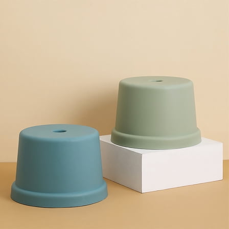 Soimiss Green Plastic Footstool Sturdy Non-Slip Small Sitting Stool for Home Use