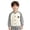 White, variant on Kids Baseball Knit Cardigan Raglan Color Block Bear Embroidery Baseball Jacket Single Button Campus Casual Outerwear for Boys Girls