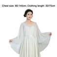 thumbnail image 5 of Eoperou Women Bridal Shawl Round Neck Front Low Back High Grown Shawl Solid Color Thin Sunscreen Versatile Bridal Wrap, 5 of 8