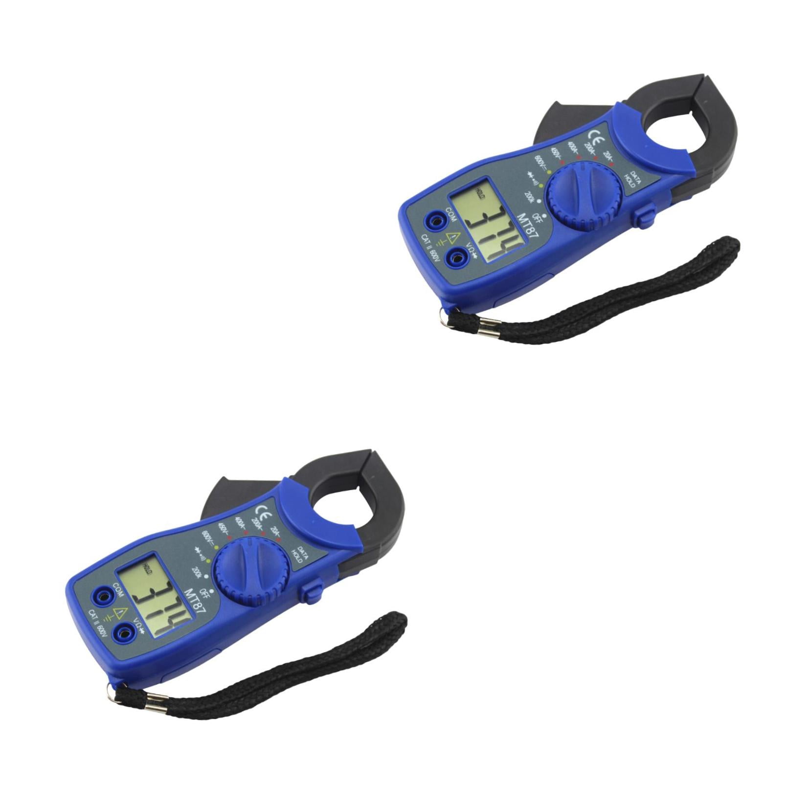2pcs MT87 Blue Digital Multimeter Clamp Meter Current Clamp Pincers Current Voltage Tester