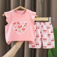 thumbnail image 2 of HCNTES Baby Girl Clothes Toddler Baby Girls Summer Clothes 6 12 18 Months 2T 3T 4T 5T Girls Outfits Sleeveless Dinosaur Print Tank Top+Shorts Set, 2 of 4