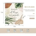 thumbnail image 4 of Glawry Boho Bible Verse Shower Curtain Inspirational Scriptures Quotes Abstract Tropical Palm Leaf Mid Century Bathroom Christian 72Wx72L Inches Bath Accessories Art Home Decor Fabric 12 Pack Hooks, 4 of 5
