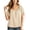 Khaki, variant on Womens Plaid Button Down Tshirts Summer Loose Drawstring Short Sleeve Crewneck Gingham Tops Casual Tunic Blouse
