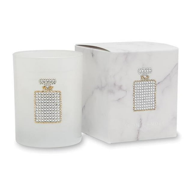 Perfume Bottle 9.5 oz. Icon Candle in White Marble