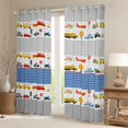 thumbnail image 2 of Castle Fairy Kids Teens Boys Kawaii Truck Plane Train Curtains Pack of 2 (42x84 Each),Cartoon Car Curtains Blackout,Geometric Stripes Bedroom Curtains,Lightweight Room Decor, 2 of 6