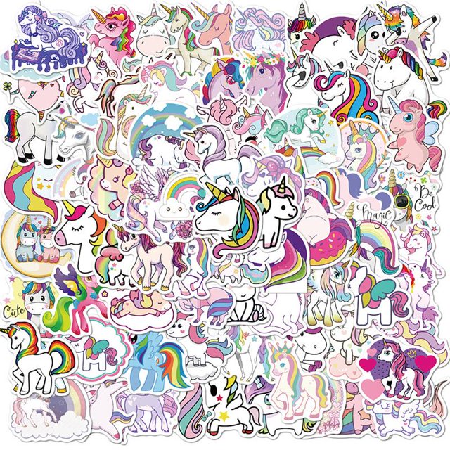 10/30/50Pcs/Pack Stickers for Unicorn Cartoon Animal Waterproof Cute Graffiti To DIY Luggage Bike Notebook Laptop Decals StickerChina Gong Bohan LED