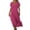 #0203-Hot Pink, variant on Uootdi Womens Eyelet Embroidered Maxi Dresses V Neck Short Sleeve Cotton Linen Sundresses Casual Beach Cover Up Long Dresses Gift