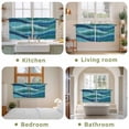 thumbnail image 6 of Turquoise Blue Tier Curtains, Green Gradient Abstract Wave Stripes Light Filtering Kitchen Curtains, 2Pcs Rod Pocket Half Window Treatments Panels for Sink Cafe Cabinet Camper 27.5x24 Inches, 6 of 9