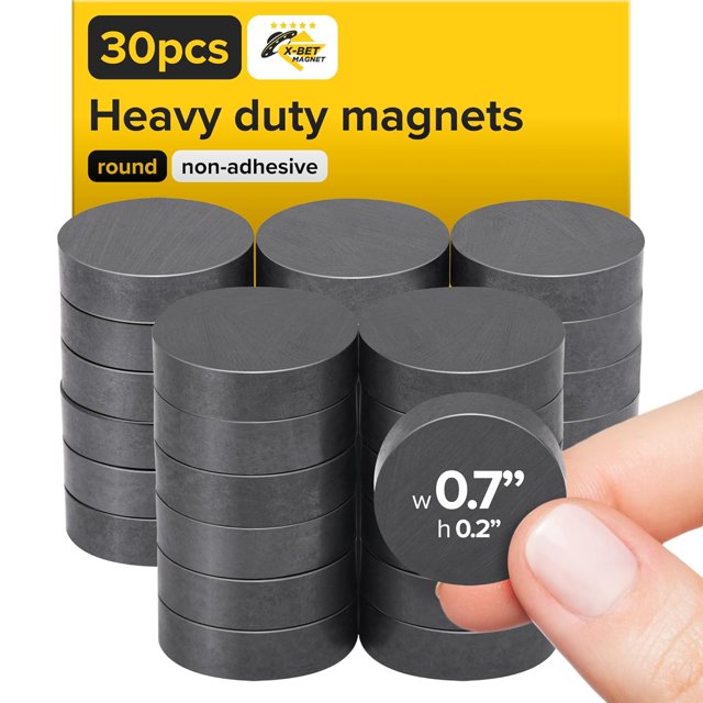 xianyou-Craft Magnets - 18 mm (.709 inch) Round Disc Ceramic Magnets - Flat Circle Magnet for Crafts, Science & DIY - Ferrite Small Magnetic Perfect for Refrigerator, Whiteboard, Fridge - 30 PCs