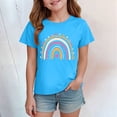 thumbnail image 2 of Ymyiu Toddler Girl Tshirts Youth Girls Soft Short Sleeve Crew Neck Top Basics 5T 6T(Sky Blue, 5-6 Years), 2 of 4
