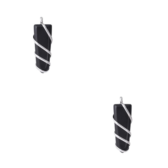Sonducket Encanto en forma de cono, joyería para hombres y mujeres, colgante colgante, dijes de cristal coloridos, artesanal, accesorios para Negro 2Conjunto