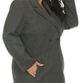 thumbnail image 5 of White Mark Women's Long Sleeve Classic Double-Breasted Walker Coat, 5 of 6