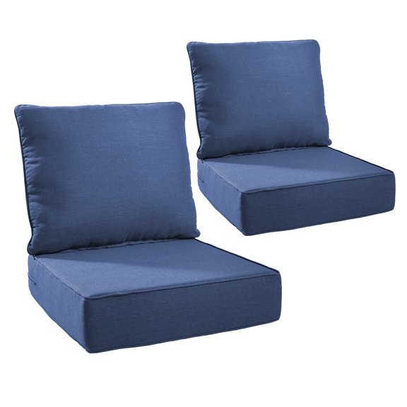 Jentlehouse 24''×24''×6'' Outdoor Deep Seat Cushions Set of 2,Water,UV & Fade Resistant High-Resilience Chair Cushion for Patio Furniture Chair Couch