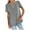 Gray, variant on Giftesty Women Solid Color V-Neck Button T-Shirt Tops Short Sleeve Loose Blouse