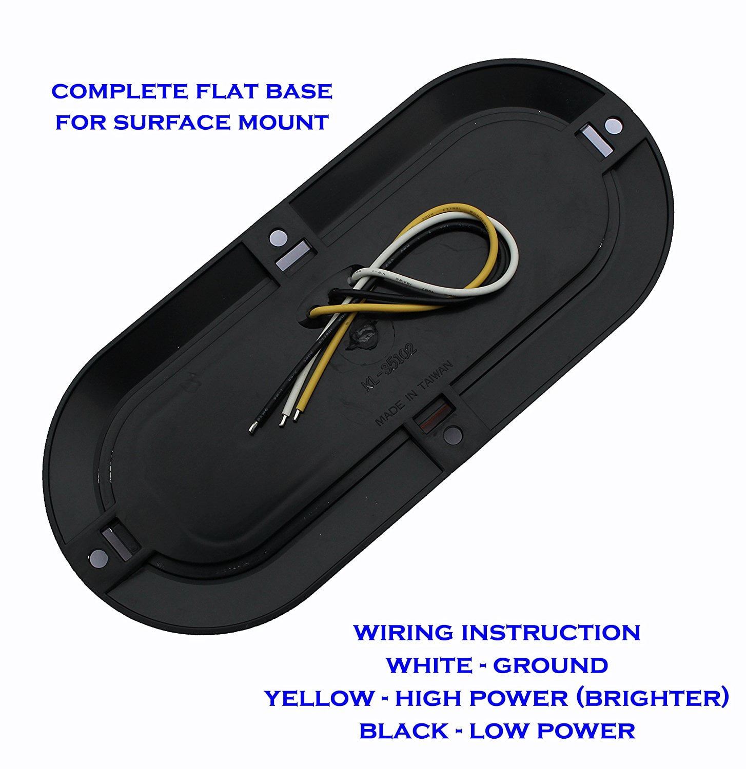 Pair ( 2 Pieces ) Amber Yellow 6" Oval LED Light Waterproof Surface Mount Turn Tail Signal Parking for Truck Trailer Tractor Jeep RV Flat Base DOT SAE Approved