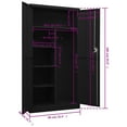 thumbnail image 4 of vidaXL Locker Cabinet Black 90x40x180 cm Steel, 4 of 5