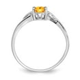 thumbnail image 2 of Solid 10k White Gold Genuine Citrine Yellow November Gemstone Birthstone Engagement Ring Size 5, 2 of 6