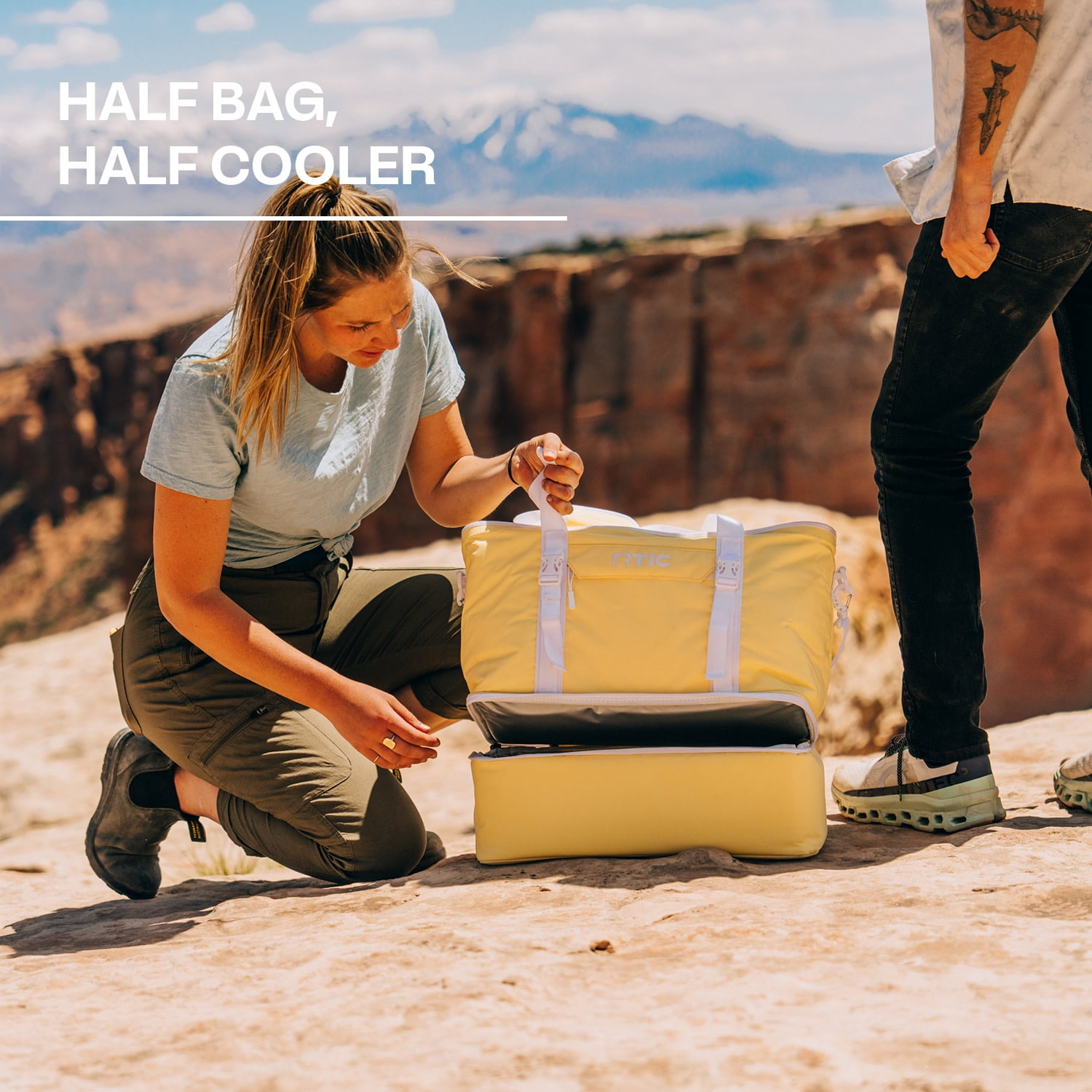 RTIC 24-Can, 25 Ltr, 2-in-1 Chillout Bag, Hybrid Cooler Bag with Cooler Compartment, Navy & Denim