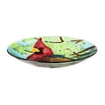 thumbnail image 2 of Evergreen 18"Hand Painted Embossed Glass Bird Bath, Cardinal and Blue Bird, 18'' x 18'' x 2'' inches, 2 of 2