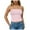 Pink, variant on Simua Cropped Tube Tops for Women Strapless Bandeau Tanks Casual Solid Color Backless Sleeveless Blouse