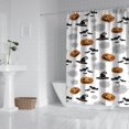 thumbnail image 2 of White Halloween Pumpkins Bats and Witch Hats Shower Curtain 72"x84" ,Bathroom Decorative Shower Curtains Set with 12 Hooks,Modern Waterproof Washable Shower Curtain, 2 of 6