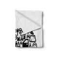 thumbnail image 2 of Auto Mechanic Soft Flannel Fleece Blanket, Monochrome Graphic with Pictograms About Automotive Shape as Car, Cozy Plush for Indoor and Outdoor Use, 60" x 80", Charcoal Grey and White, by Ambesonne, 2 of 6