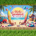 thumbnail image 6 of Colorful Design Summer Beach Banner Vibrant Surfboards Palm Trees Hello Summer for Outdoor Party Tropical Beach Event Vacation, 6 of 7