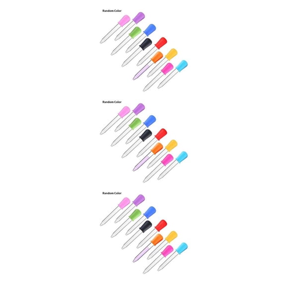 Cateissary Cuentagotas de colores aleatorios para niños con escala, cuentagotas reutilizables para bebés, pipeta dispensadora de alimentación Type1 NO1