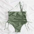 thumbnail image 4 of PNTUTB 2026 Summer Women's Swimwear Backless Bikini Bathing Suit Side Drawstrings Solid-Color Asymmetrical One-Shoulder One-Piece Swimsuit, 4 of 6