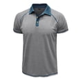 thumbnail image 4 of pstuiky Camisa de manga corta para hombre, Blusa de manga corta con cuello vuelto, transpirable, con botones y color liso para hombre camisas casuales para hombre m, 4 of 7