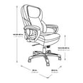 thumbnail image 3 of Executive Cream Bonded Leather Office Chair with Cocoa Coated Nylon Base, 3 of 10