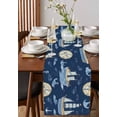 thumbnail image 2 of Table Runner 90 Inch Long - Modern Marine Sailing Boat ClockDecorative Table Scarf,Nautical Anchor Navy BlueDining Table Runners for Wedding Party Kitchen Dining Tables, 2 of 7