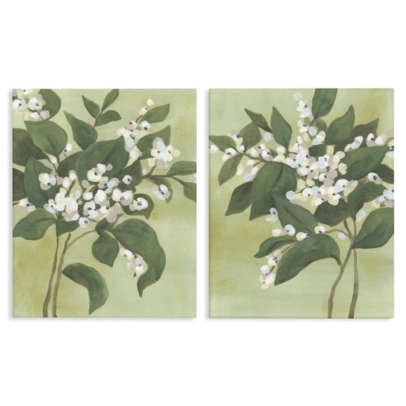 Stupell Industries Verdant Herb Blossoms 2 Piece Canvas Wall Art Set, design by June Erica Vess