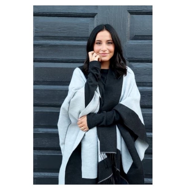 Versatile Hand-Embroidered Multi-Color Pashmina Cape