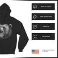 thumbnail image 6 of Roaring Grizzly Bear Sweatshirt Wild Animal Fierce Black and White Nature Wildlife Forest Predator Beast Hoodie, 6 of 7