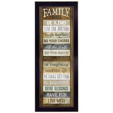 Family Rules Shutter By Marla Rae Printed Wall Art Wood Multi-Color