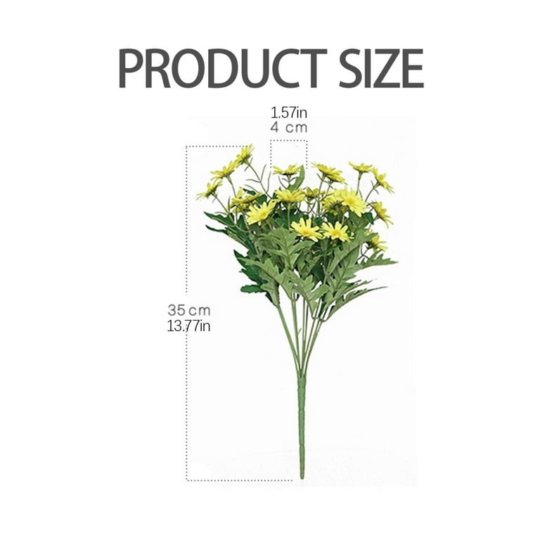 Ikeay Artificial Daisy Bouquet, 24-Heads Faux Silk Wildflowers for