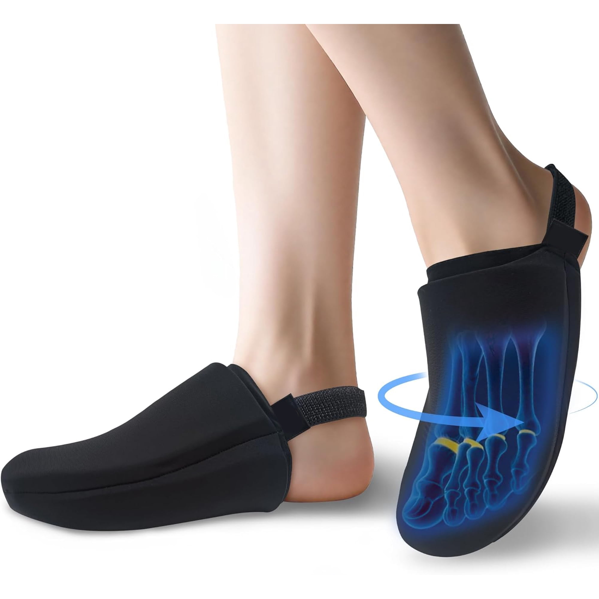 XIRQI Foot Ice Pack for Toes,Freeze Flexible Ice Gel Socks Cold &Hot Therapy,Foot&Toe Ice Pack Wrap for Tendonitis,Plantar Fasciitis,Swelling,Sprained,Sport Injuries,Black(Black of 2)