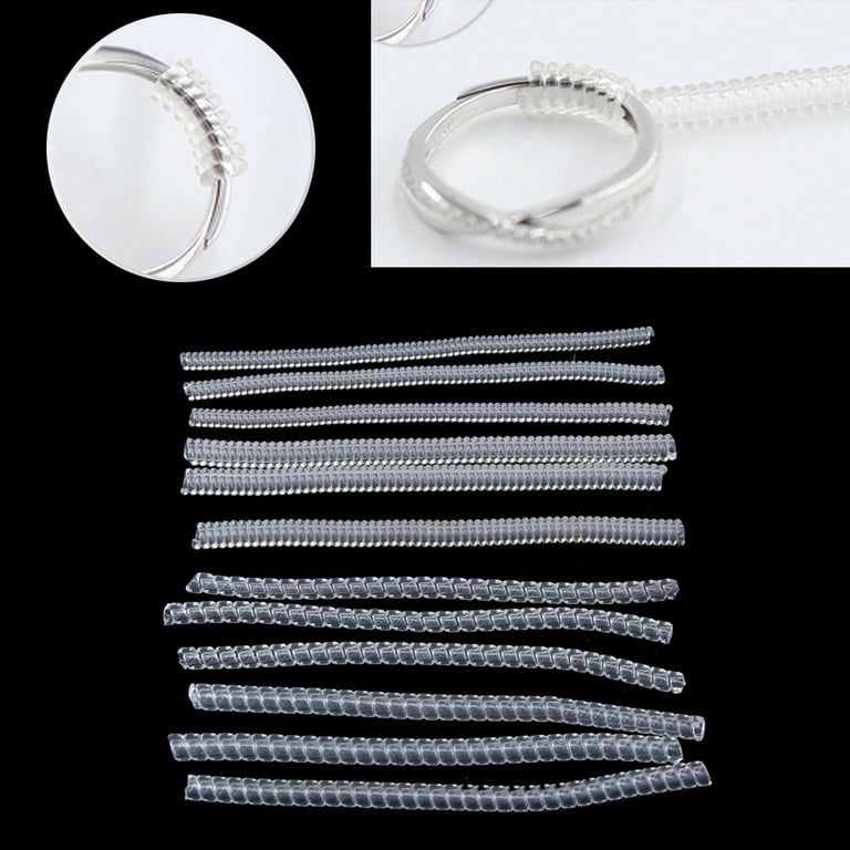 3Size 10cm Clear Ring Spiral Based Ring Size Adjuster Guard Tightener  Reducer Resizing Tools Jewelry Accessories