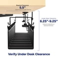 thumbnail image 4 of VIVO 47” Black Clamp-on Fabric Cable Power Strip Management Tray, 4 of 8